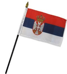 Serbia 4in x 6in Mounted Stick Flags