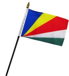 Banderas de palo montadas de Seychelles de 4 x 6 pulgadas