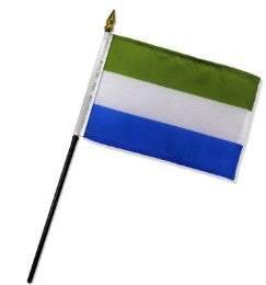 Banderas de palo montadas de Sierra Leona de 4 x 6 pulgadas