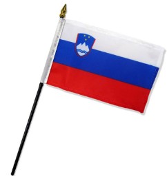 Banderas de palo montadas de Eslovenia de 4 x 6 pulgadas