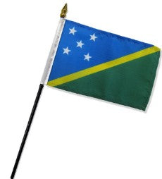 Banderas de palo montadas de Islas Salomón de 4 x 6 pulgadas