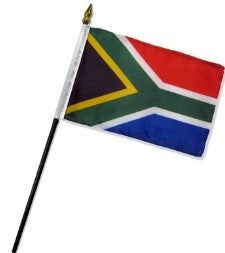 South Africa 4in x 6in Mounted Stick Flags