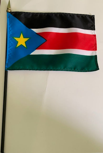 South Sudan 4in x 6in Mounted Stick Flags
