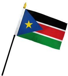Banderas de palo montadas de Sudán del Sur de 4 x 6 pulgadas