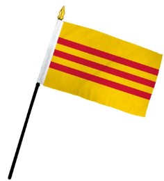 South Vietnam 4in x 6in Mounted Stick Flags