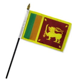 Banderas de palo montadas de Sri Lanka de 4 x 6 pulgadas
