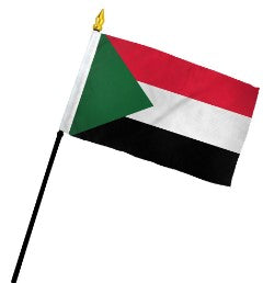 Banderas de palo montadas de Sudán de 4 x 6 pulgadas