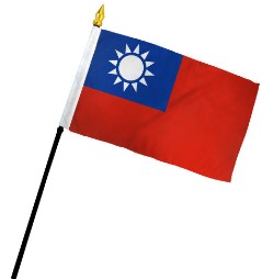 Taiwan 4in x 6in Mounted Stick Flags