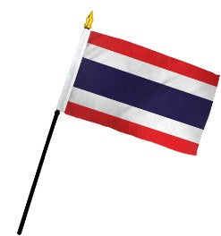 Banderas de palo montadas de Tailandia de 4 x 6 pulgadas