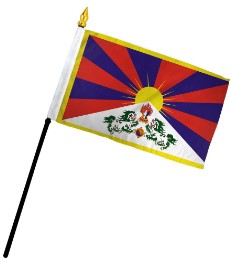 Banderas montadas del Tíbet de 4 x 6 pulgadas
