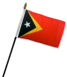 East Timor 4in x 6in Mounted Stick Flags