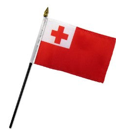 Banderas de palo montadas de Tonga de 4 x 6 pulgadas