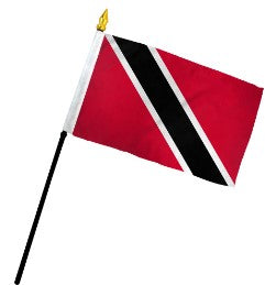 Trinidad & Tobago 4in x 6in Mounted Stick Flags