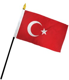 Turkey 4in x 6in Mounted Stick Flags