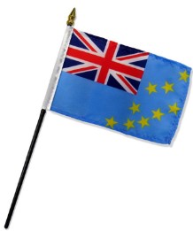 Tuvalu 4in x 6in Mounted Handheld Stick Flags