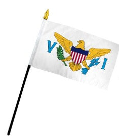Banderas de palo montadas de las Islas Vírgenes de EE. UU. de 4 x 6 pulgadas