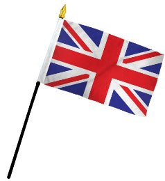 United Kingdom / Union Jack 4in x 6in Mounted Handheld Stick Flags
