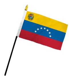 Venezuela 4in x 6in Mounted Stick Flags