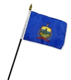 Vermont  4in x 6in Mounted Flags