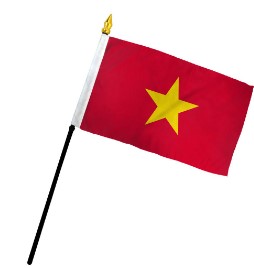Vietnam 4in x 6in Mounted Stick Flags