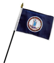 Virginia  4in x 6in Mounted Flags