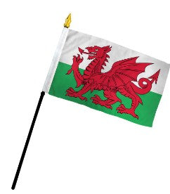 Wales 4in x 6in Mounted Stick Flags