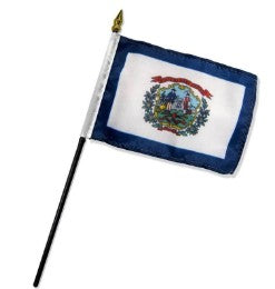 West Virginia  4in x 6in Mounted Flags