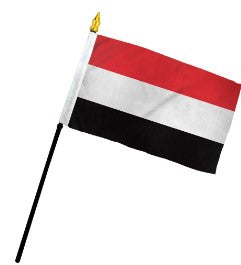 Banderas de palo montadas de Yemen de 4 x 6 pulgadas