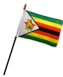 Banderas de palo montadas de Zimbabue de 4 x 6 pulgadas
