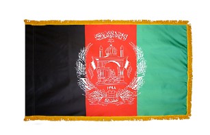 Afghanistan Nylon Flag- With Gold Fringe