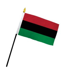 Banderas de palo montadas afroamericanas de 4 x 6 pulgadas