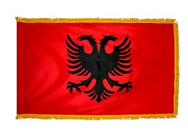Albania Nylon Flag-With Gold Fringe