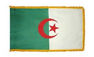 Algeria Nylon Flag-With Gold Fringe