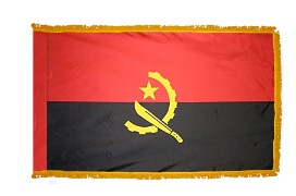 Angola Nylon Flag-With Gold Fringe