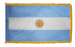 Argentina Nylon Flag-With Gold Fringe