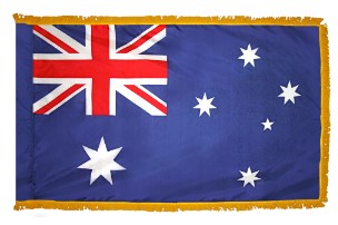 Australia Nylon Country Flag-With Gold Fringe