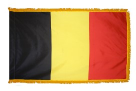 Belgium Nylon Flag with Gold Fringe