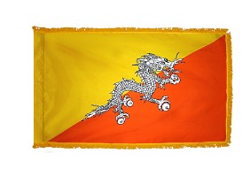 Bhutan Nylon Flag-With Fringe