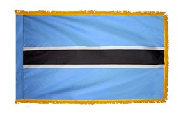 Botswana Nylon Flag with Gold Fringe