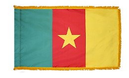Cameroon Nylon Flag with Gold Fringe