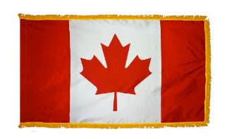 Durable Outdoor Canadian Nylon Flag with Gold Fringe