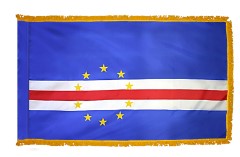 Cape Verde Nylon Flag with Gold Fringe