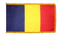 Chad Nylon Flag with Gold Fringe
