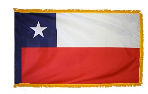 Premium Chile Nylon Flag with Gold Fringe