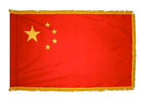 China Nylon Flag with Gold Fringe