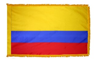 Colombian Nylon Flag with Gold Fringe