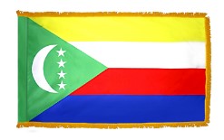 Comoros Nylon Flag with Gold Fringe