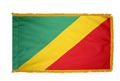 Congo Nylon Flag with Gold Fringe