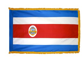 Costa Rica Nylon Flag with Gold Fringe
