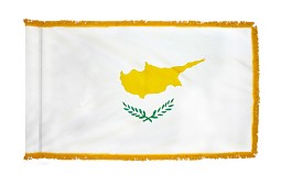 Cyprus Nylon Flag with Gold Fringe
